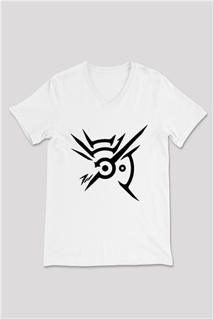 Dishonored 2 Beyaz Unisex V Yaka Tişört T-Shirt