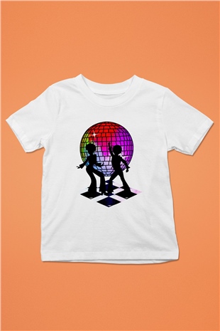 Disko Beyaz Unisex Çocuk Tişört
