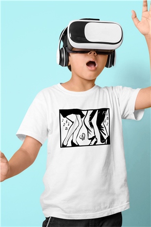 Disko Beyaz Unisex Çocuk Tişört