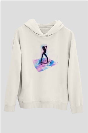 Disko Beyaz Unisex Hoodie