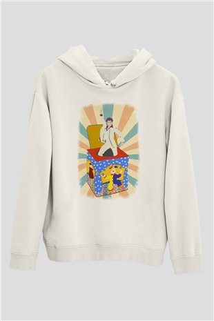 Disko Beyaz Unisex Hoodie