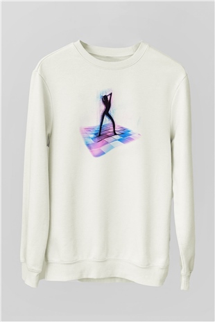 Disko Beyaz Unisex Sweatshirt