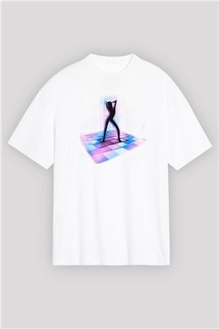 Disko Beyaz Oversize Tişört Oversize T-shirt - TişörtFabrikası