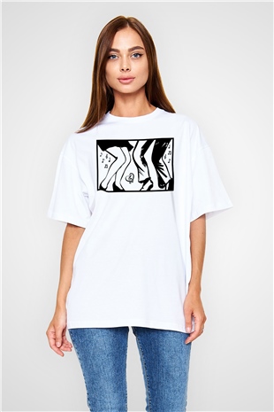 Disko Beyaz Oversize Tişört Oversize T-shirt - TişörtFabrikası