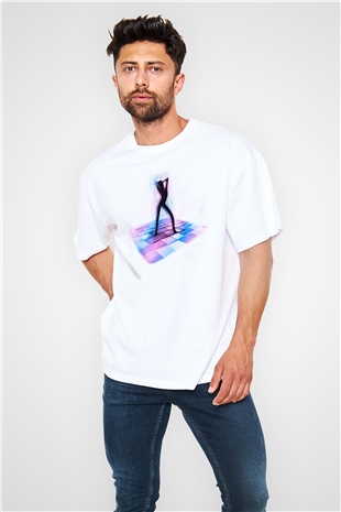 Disko Beyaz Oversize Tişört Oversize T-shirt - TişörtFabrikası