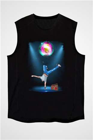 Disko Siyah Unisex Kolsuz Tişört