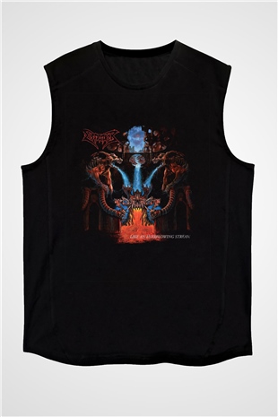Dismember Baskılı Unisex Siyah Kolsuz Tişört