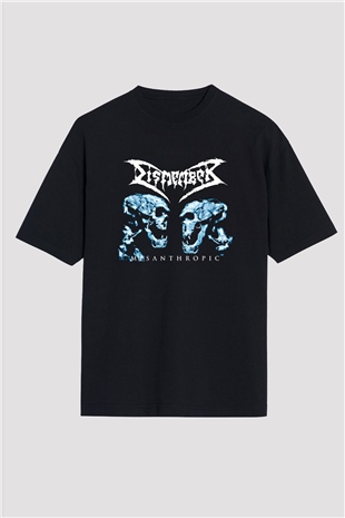 Dismember Baskılı Unisex Siyah Oversize Tişört