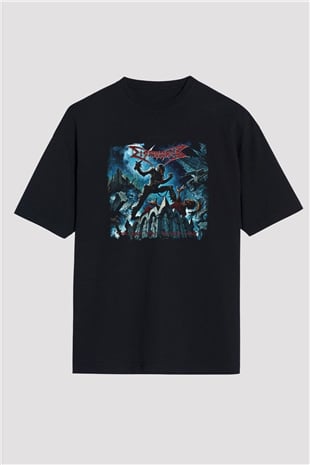 Dismember Baskılı Unisex Siyah Oversize Tişört