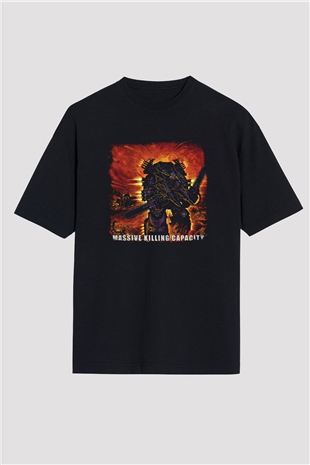 Dismember Baskılı Unisex Siyah Oversize Tişört