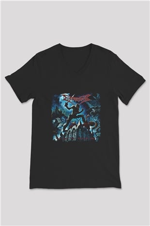 Dismember Baskılı Unisex Siyah V Yaka Tişört