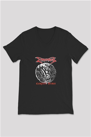 Dismember Baskılı Unisex Siyah V Yaka Tişört