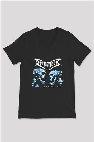Dismember Baskılı Unisex Siyah V Yaka Tişört