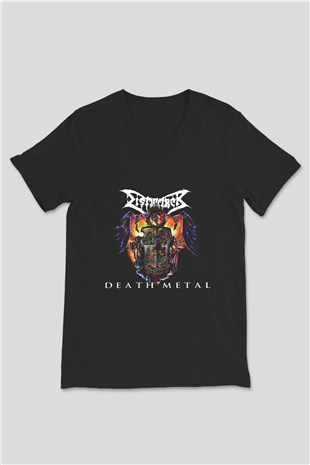 Dismember Baskılı Unisex Siyah V Yaka Tişört