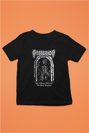 Dissection Baskılı Unisex Siyah Çocuk Tişört - Tshirt
