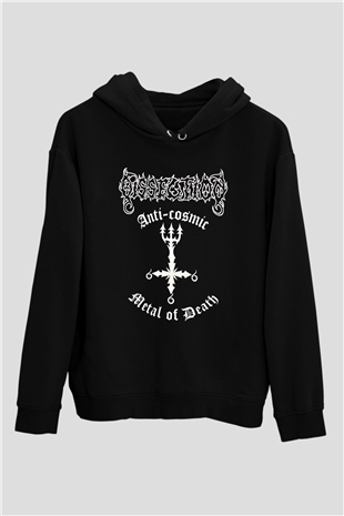 Dissection Baskılı Unisex Siyah Kapüşonlu Sweatshirt