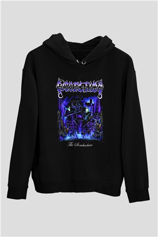 Dissection Baskılı Unisex Siyah Kapüşonlu Sweatshirt