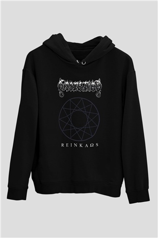 Dissection Baskılı Unisex Siyah Kapüşonlu Sweatshirt