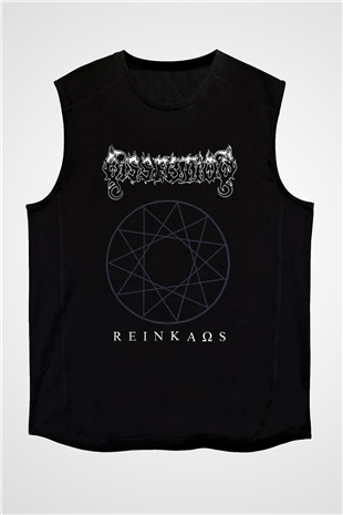 Dissection Baskılı Unisex Siyah Kolsuz Tişört - Tshirt