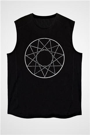Dissection Baskılı Unisex Siyah Kolsuz Tişört - Tshirt