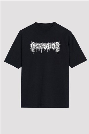 Dissection Baskılı Unisex Siyah Oversize Tişört - Tshirt
