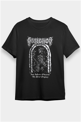 Dissection Baskılı Unisex Siyah Tişört - Tshirt