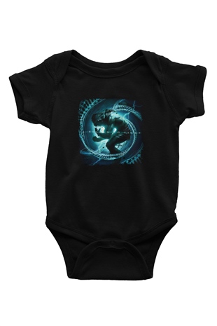 Disturbed Baskılı Unisex Siyah Bebek Body - Zıbın