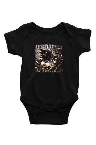 Disturbed Baskılı Unisex Siyah Bebek Body - Zıbın