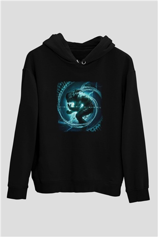 Disturbed Baskılı Unisex Siyah Hoodie