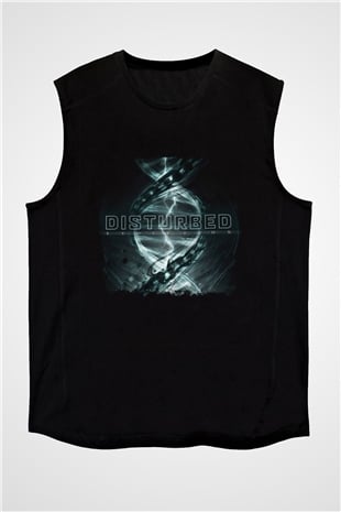 Disturbed Baskılı Unisex Siyah Kolsuz Tişört