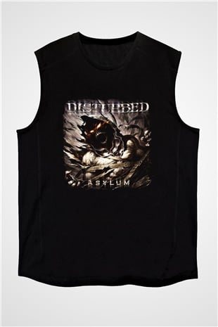 Disturbed Baskılı Unisex Siyah Kolsuz Tişört