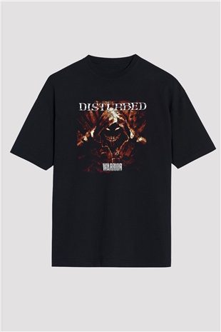 Disturbed Baskılı Unisex Siyah Oversize Tişört