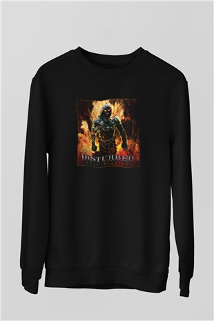 Disturbed Baskılı Unisex Siyah Sweatshirt