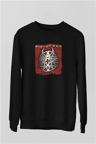 Disturbed Baskılı Unisex Siyah Sweatshirt