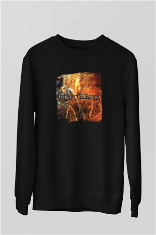 Disturbed Baskılı Unisex Siyah Sweatshirt