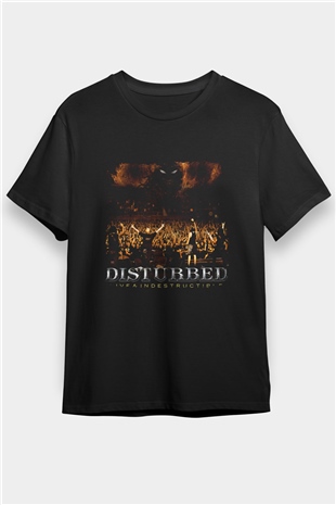 Disturbed Baskılı Unisex Siyah Tişört