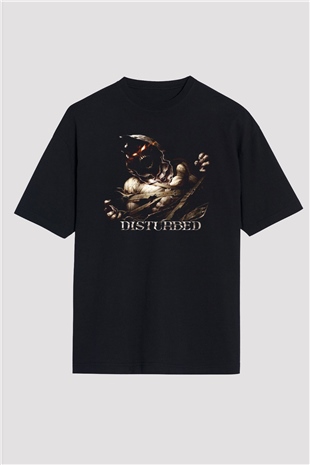 Disturbed Siyah Unisex Oversize Tişört T-Shirt