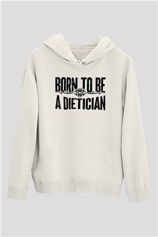 Diyetisyen Beyaz Unisex Kapüşonlu Sweatshirt