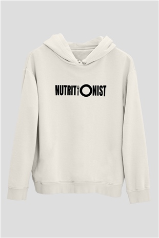 Diyetisyen Beyaz Unisex Kapüşonlu Sweatshirt