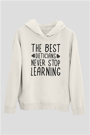 Diyetisyen Beyaz Unisex Kapüşonlu Sweatshirt