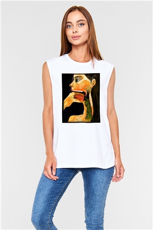 Diyetisyen Beyaz Unisex Kolsuz Tişört