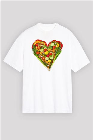 Diyetisyen Beyaz Unisex Oversize Tişört T-Shirt