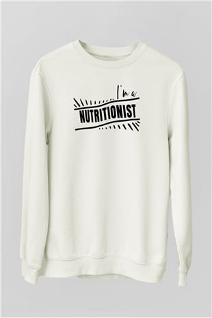 Diyetisyen Beyaz Unisex Sweatshirt