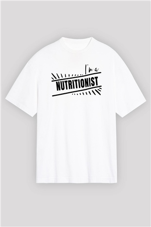 Diyetisyen Beyaz Oversize Tişört Oversize T-shirt - TişörtFabrikası