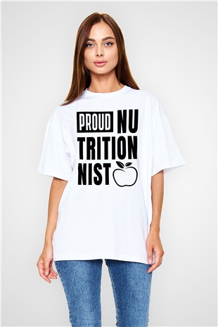 Diyetisyen Beyaz Oversize Tişört Oversize T-shirt - TişörtFabrikası