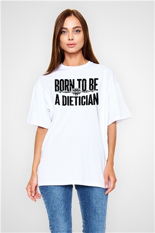 Diyetisyen Beyaz Oversize Tişört Oversize T-shirt - TişörtFabrikası