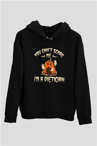 Diyetisyen Siyah Unisex Kapüşonlu Sweatshirt