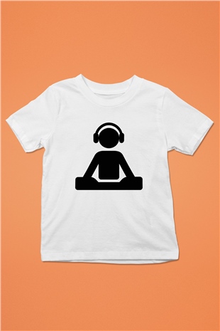 DJ Baskılı Beyaz Unisex Çocuk Tişört