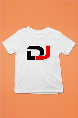 DJ Baskılı Beyaz Unisex Çocuk Tişört