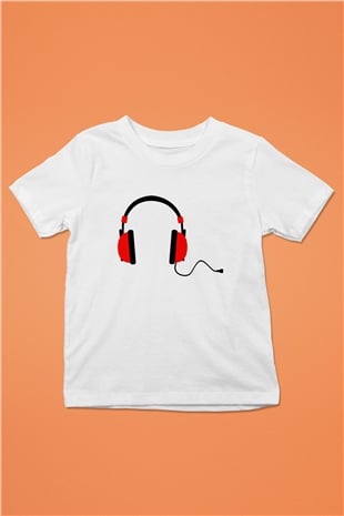 DJ Baskılı Beyaz Unisex Çocuk Tişört